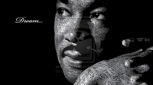 Martin Luther King typo portrait