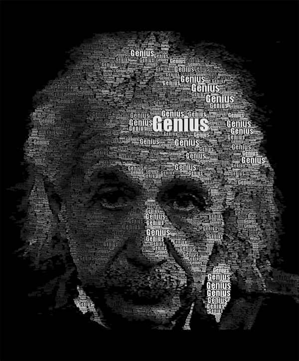 Einstein Word Portrait typo portrait