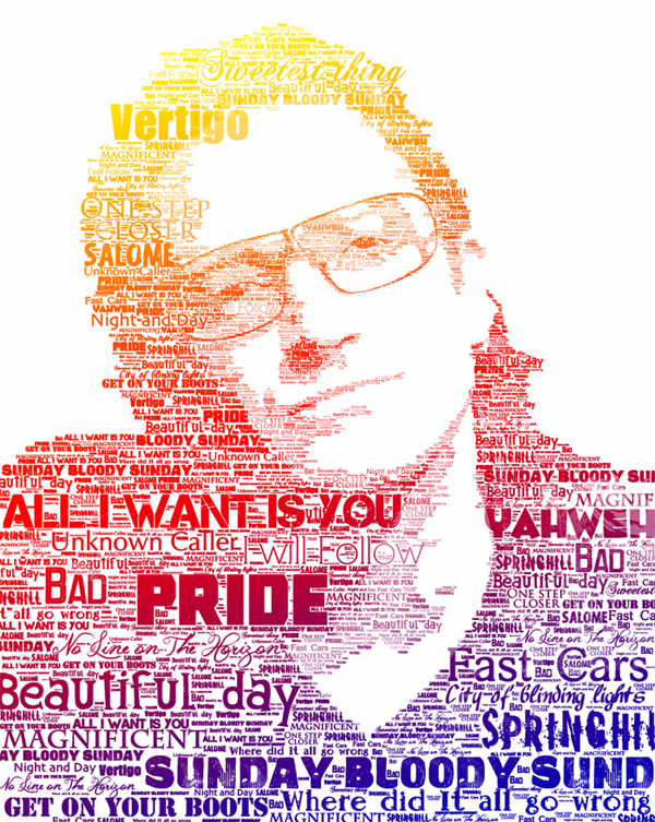 Bono typo portrait