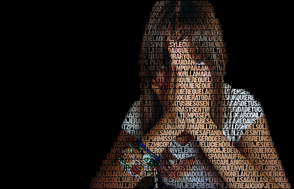 Je t'aime typo portrait