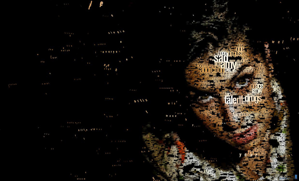 Amy Winehouse typo portrait