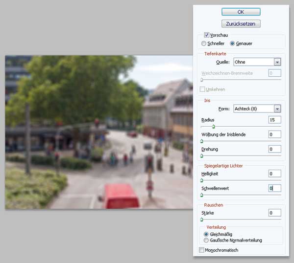 Tilt-Shift Fotos mit Photoshop simulieren 2