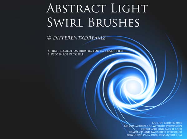 Abstract Light Swirl Brushes