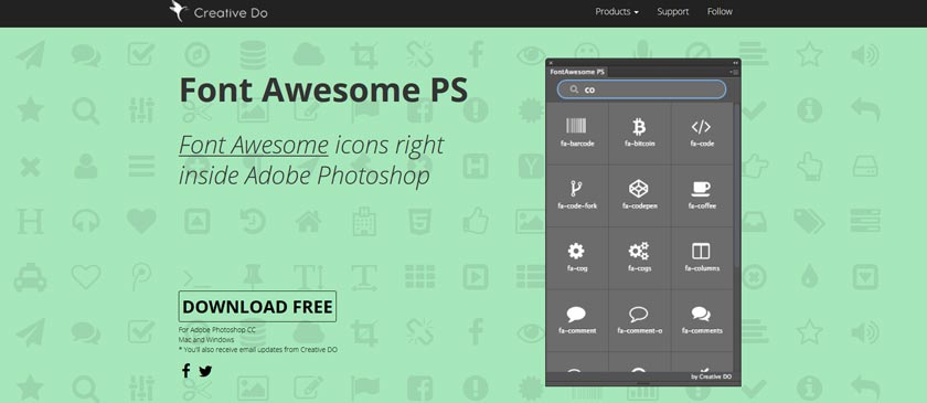 Font Awesome Photoshop Plugin